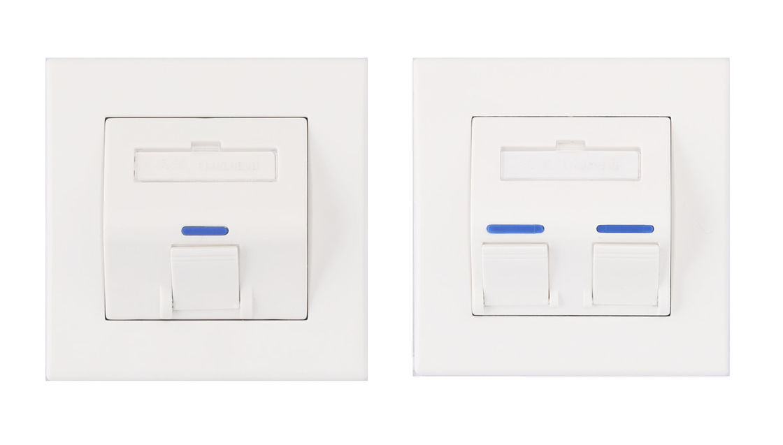 Angled Faceplate 86x86mm 1 Port 2 Port White